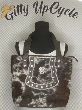 Western Chic Cowhide Shoulder Bag with Rhinestone accents